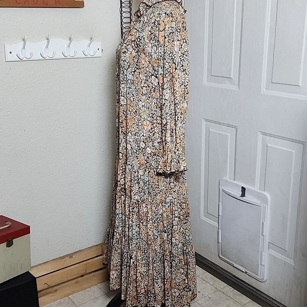 Free People Feeling Groovy Floral Maxi Dress XS Boho Prairie - Picture 3 of 12